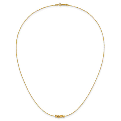 14k Chain with Four 4mm Spacer Beads 18 inch Necklace