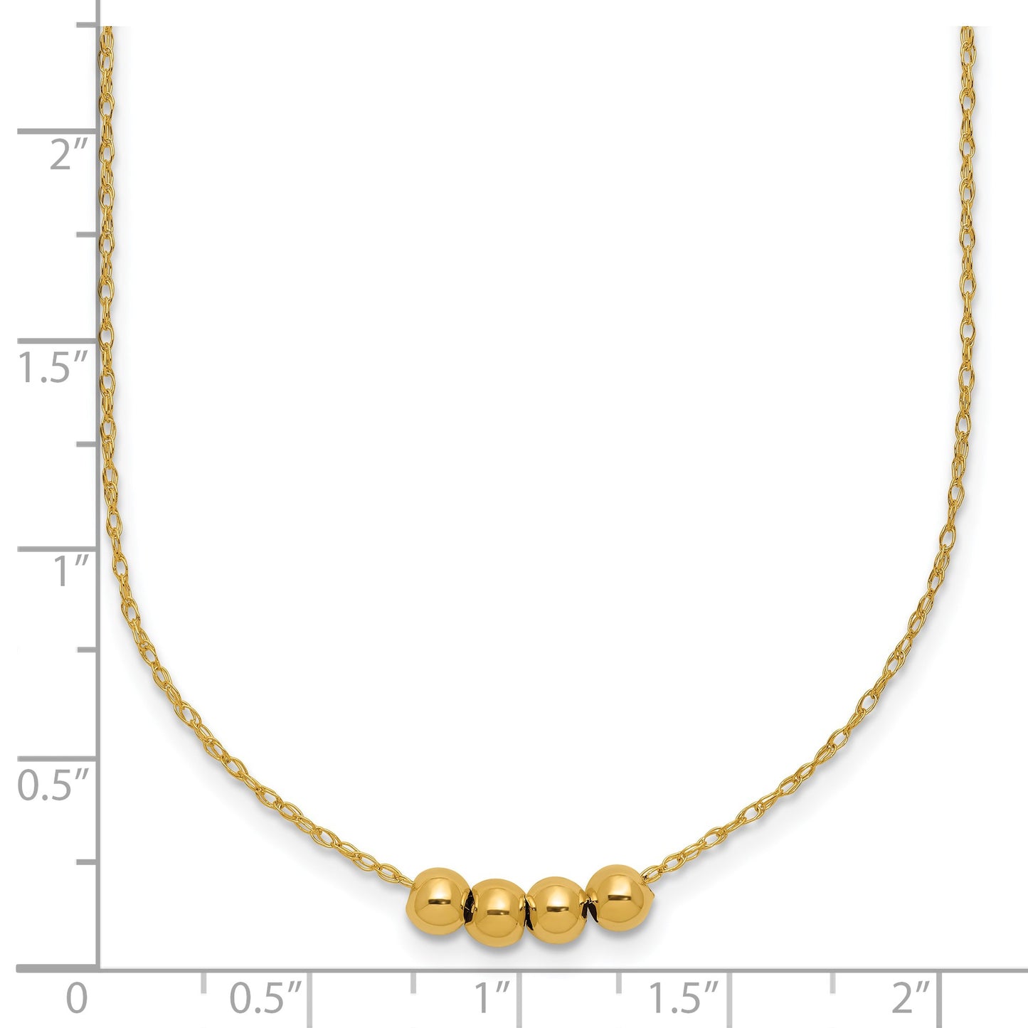 14k Chain with Four 4mm Spacer Beads 18 inch Necklace