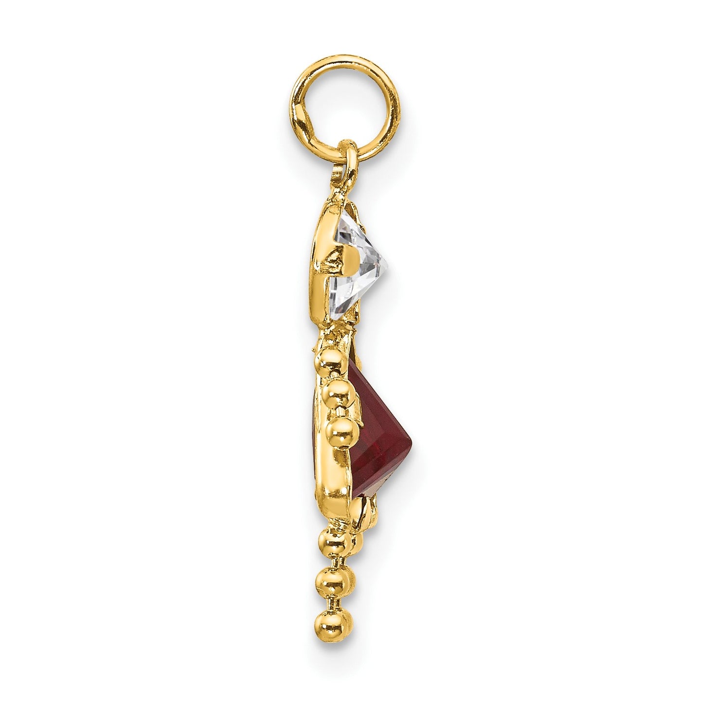 14k January Girl Synthetic Birthstone Charm