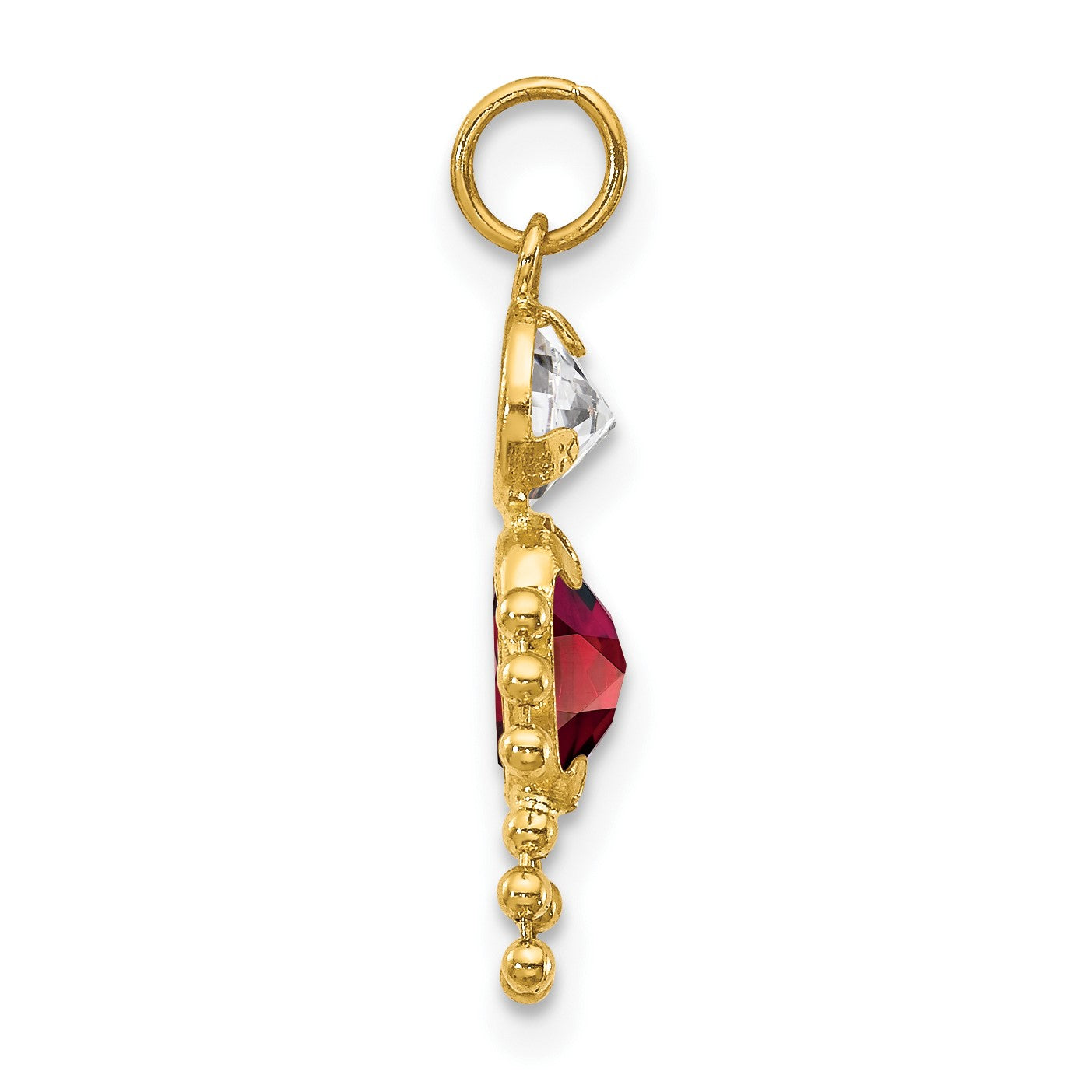 14k January Boy Synthetic Birthstone Charm