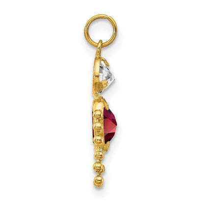 14k January Boy Synthetic Birthstone Charm
