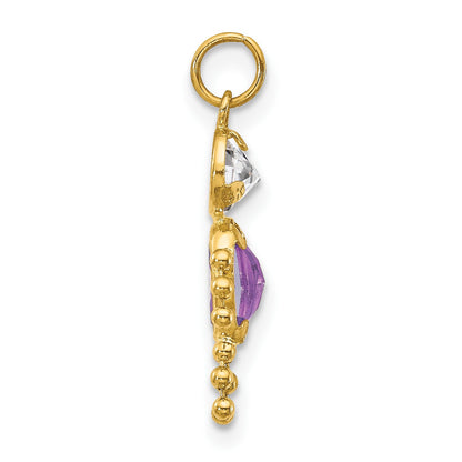 14k February Boy Synthetic Birthstone Charm
