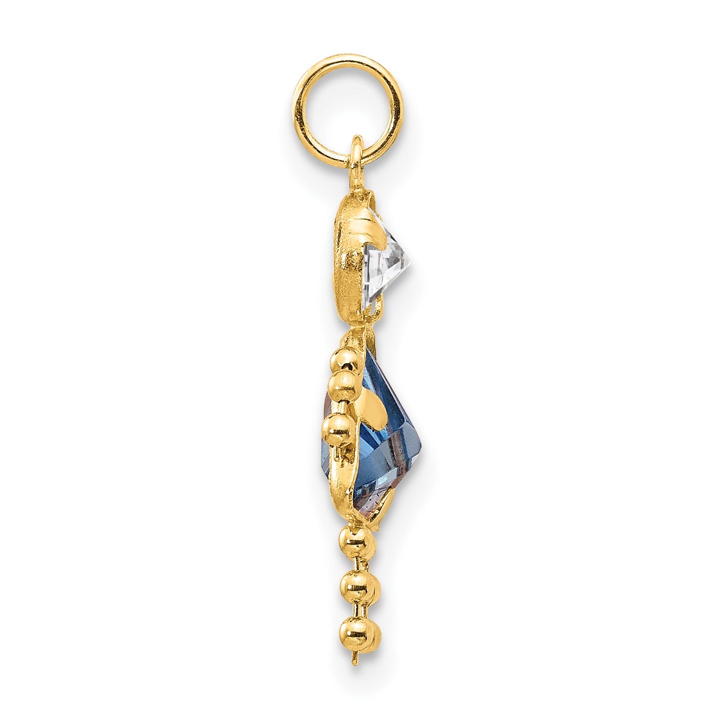 14k March Girl Synthetic Birthstone Charm