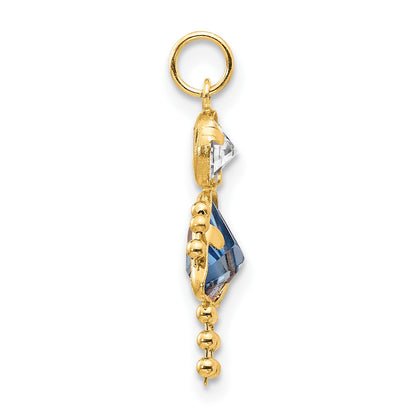 14k March Girl Synthetic Birthstone Charm