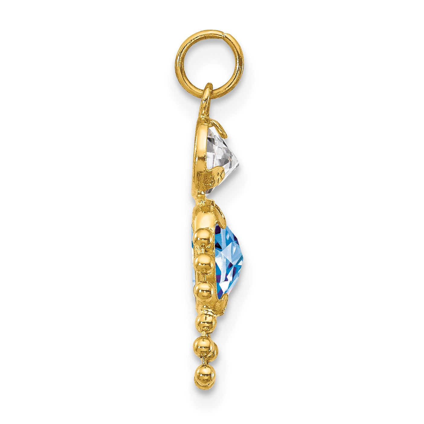 14k March Boy Synthetic Birthstone Charm