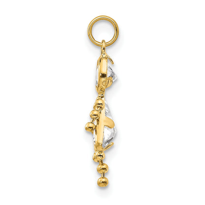 14k April Girl Synthetic Birthstone Charm