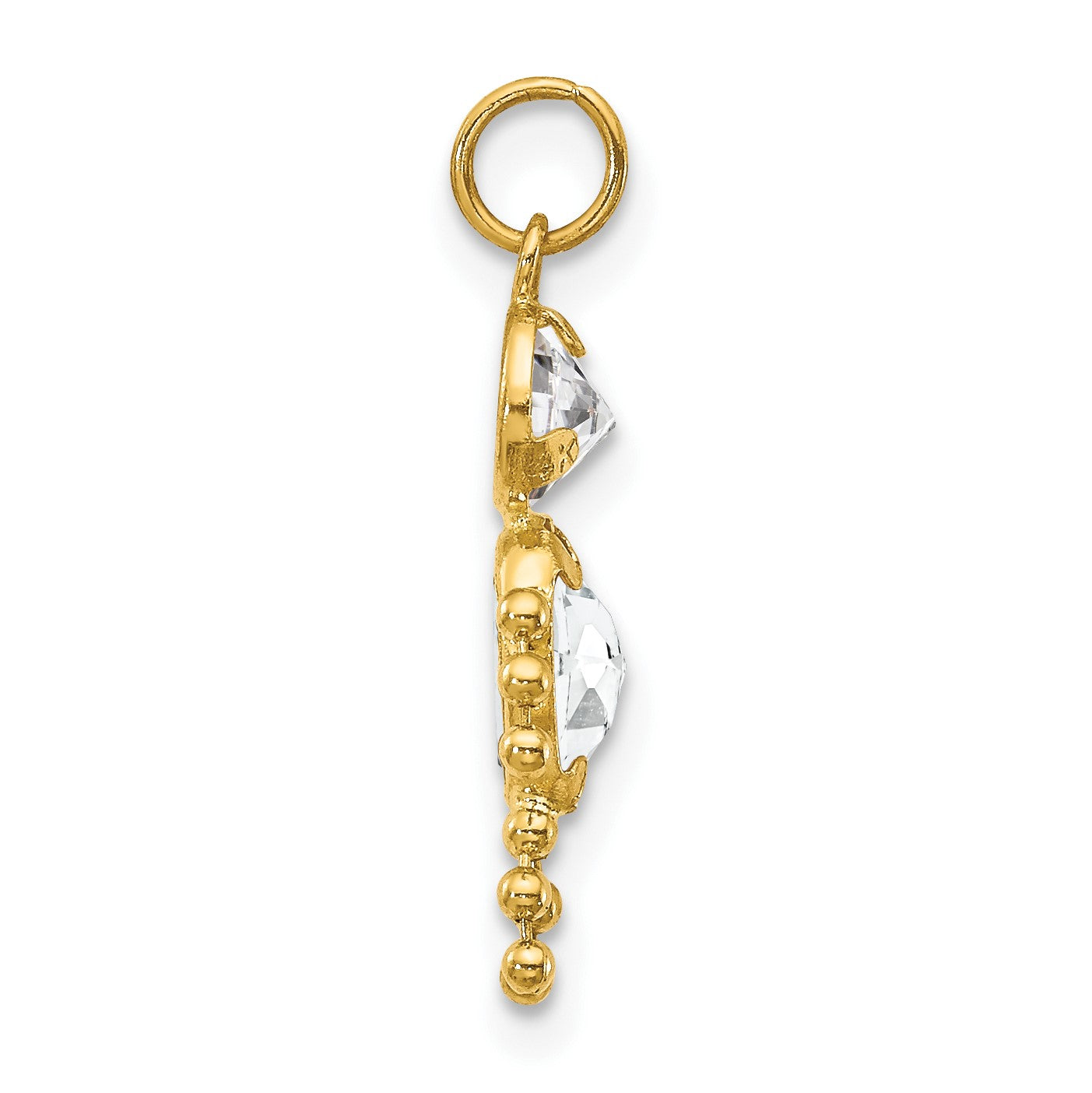 14k April Boy Synthetic Birthstone Charm