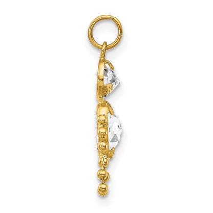 14k April Boy Synthetic Birthstone Charm
