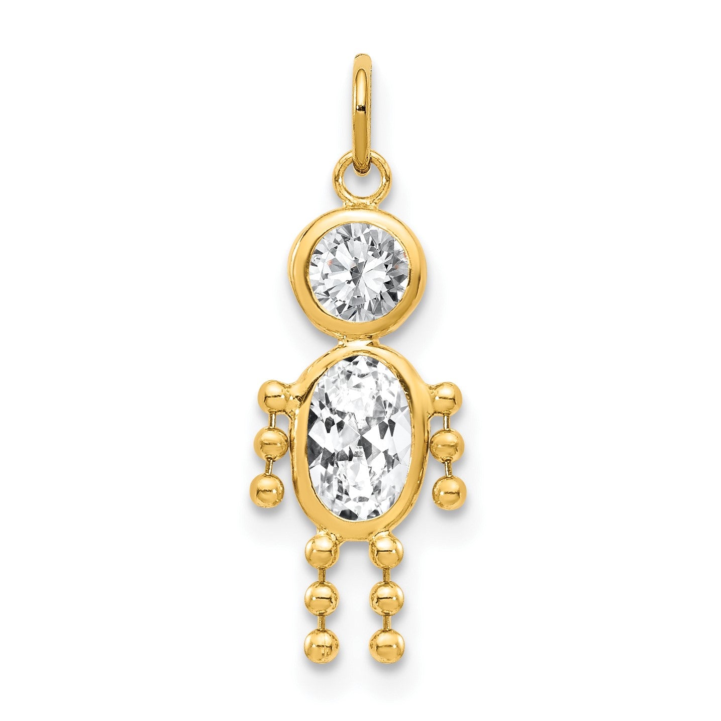 14k April Boy Synthetic Birthstone Charm