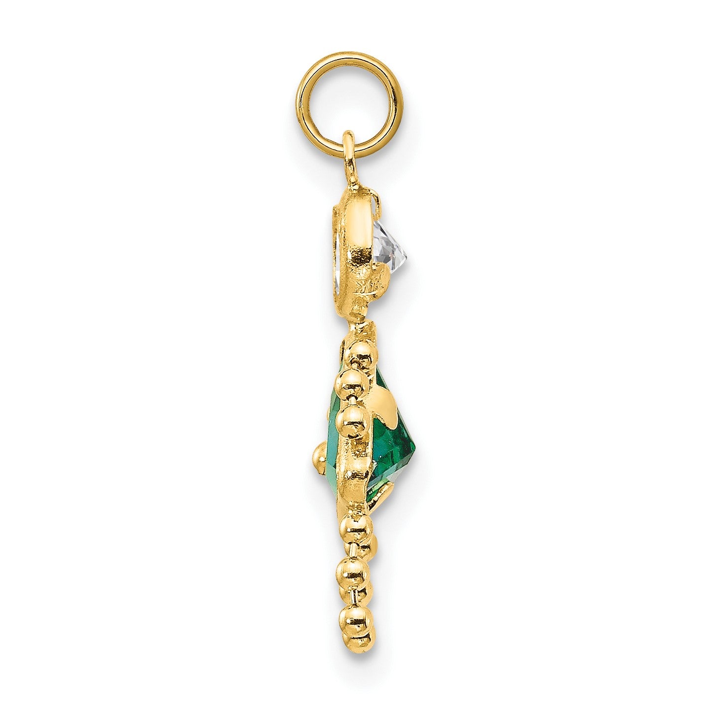 14k May Girl Synthetic Birthstone Charm
