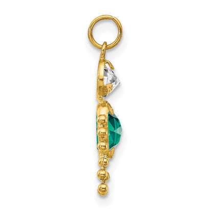 14k May Boy Synthetic Birthstone Charm