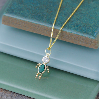 14k May Boy Synthetic Birthstone Charm