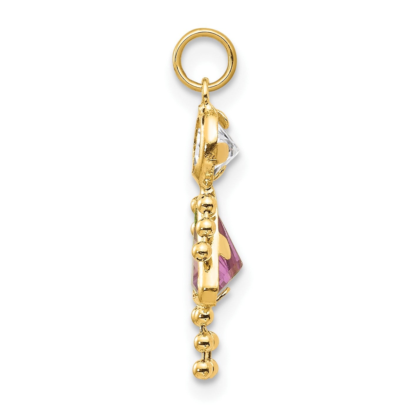 14k June Girl Synthetic Birthstone Charm