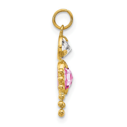 14k June Boy Synthetic Birthstone Charm