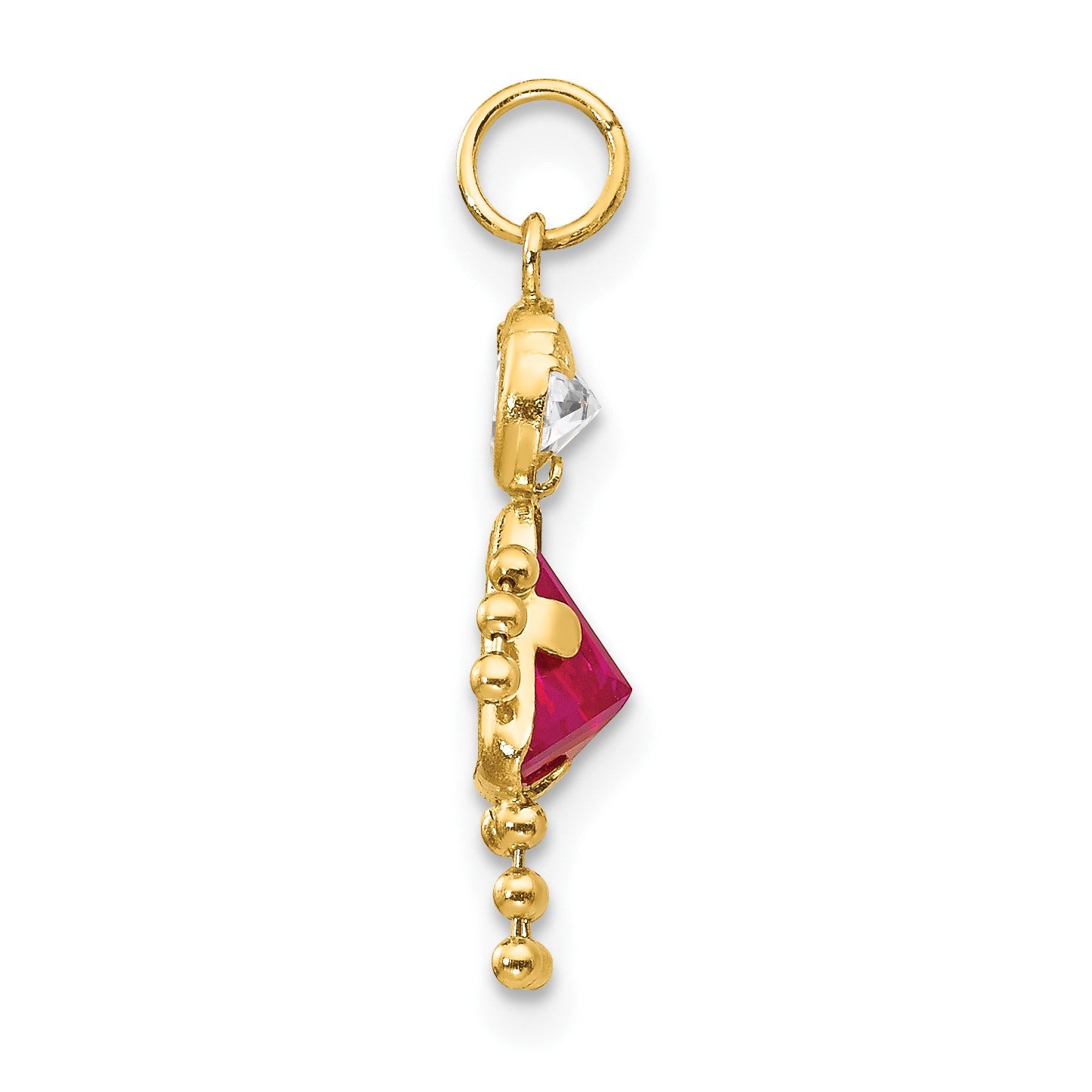 14k July Girl Synthetic Birthstone Charm