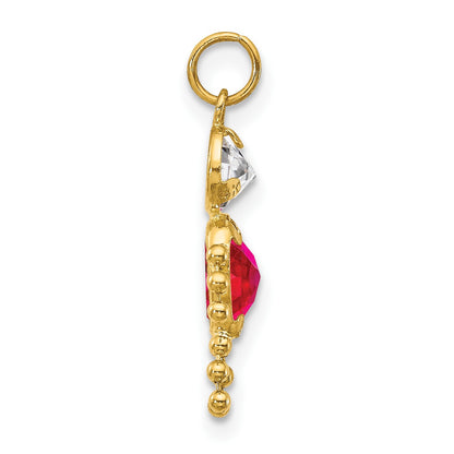 14k July Boy Synthetic Birthstone Charm