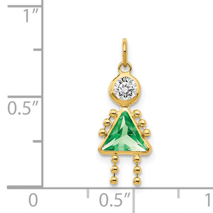 14k August Girl Synthetic Birthstone Charm