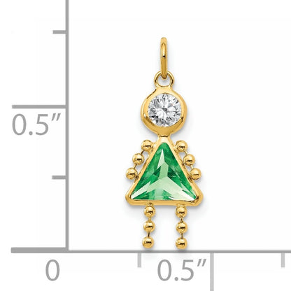 14k August Girl Synthetic Birthstone Charm