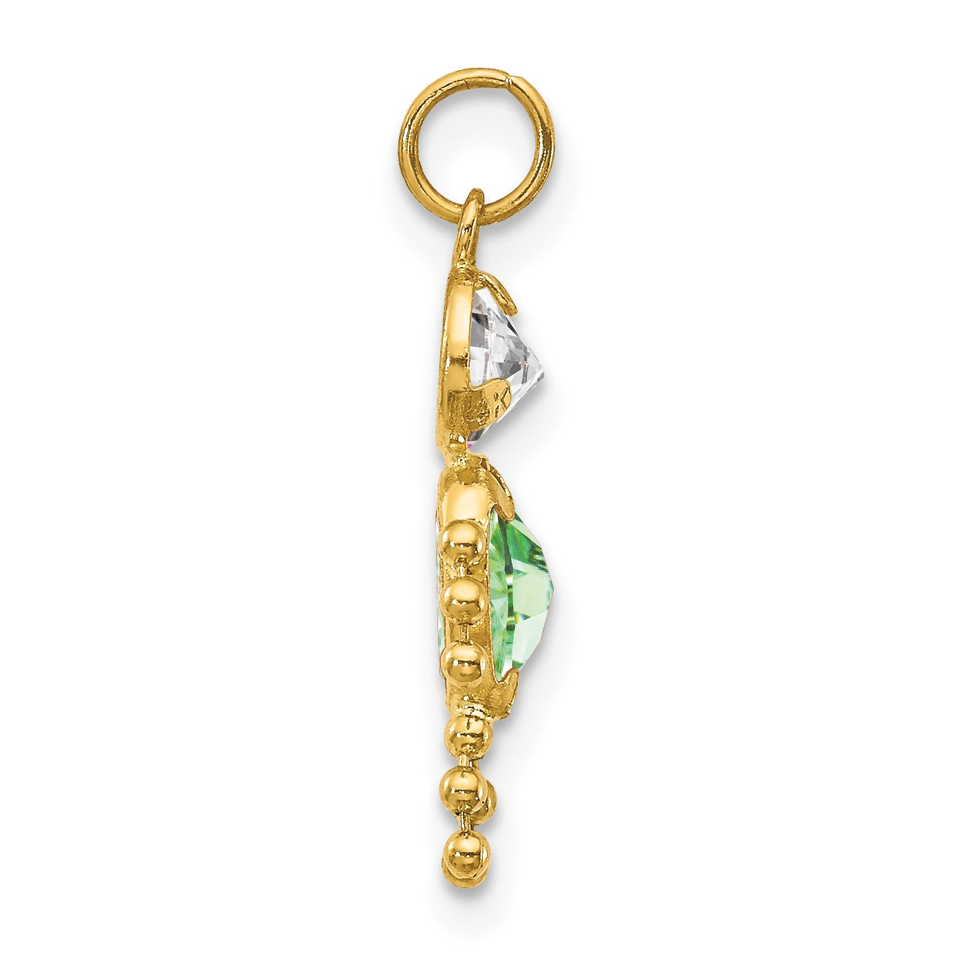 14k August Boy Synthetic Birthstone Charm