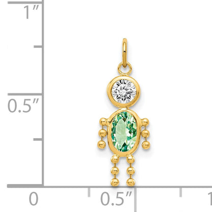 14k August Boy Synthetic Birthstone Charm