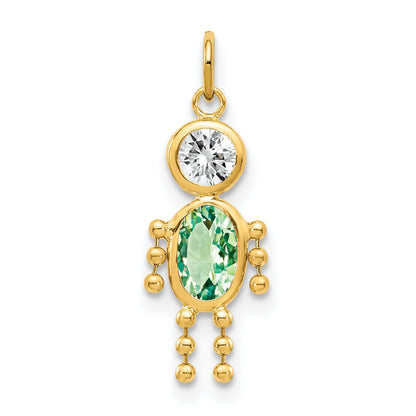 14k August Boy Synthetic Birthstone Charm