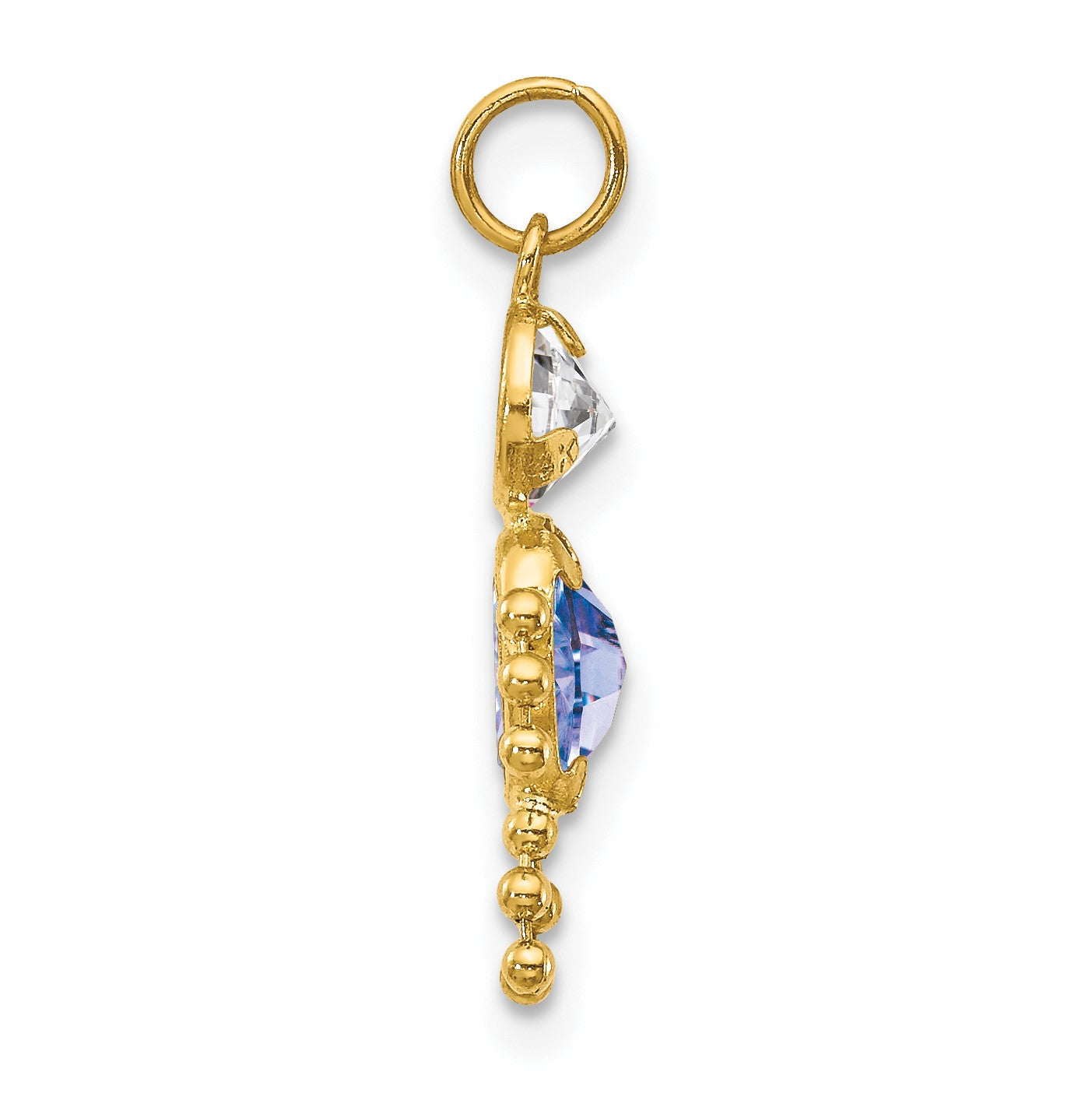 14k September Boy Synthetic Birthstone Charm
