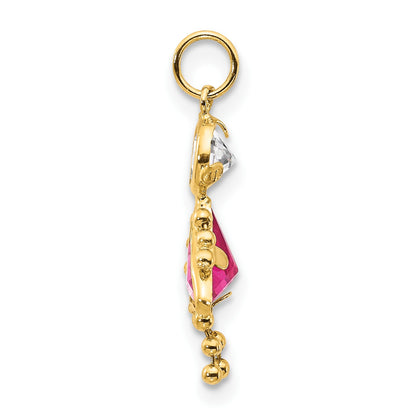 14k October Girl Synthetic Birthstone Charm