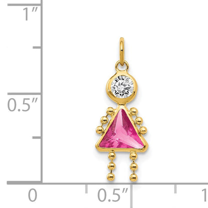 14k October Girl Synthetic Birthstone Charm