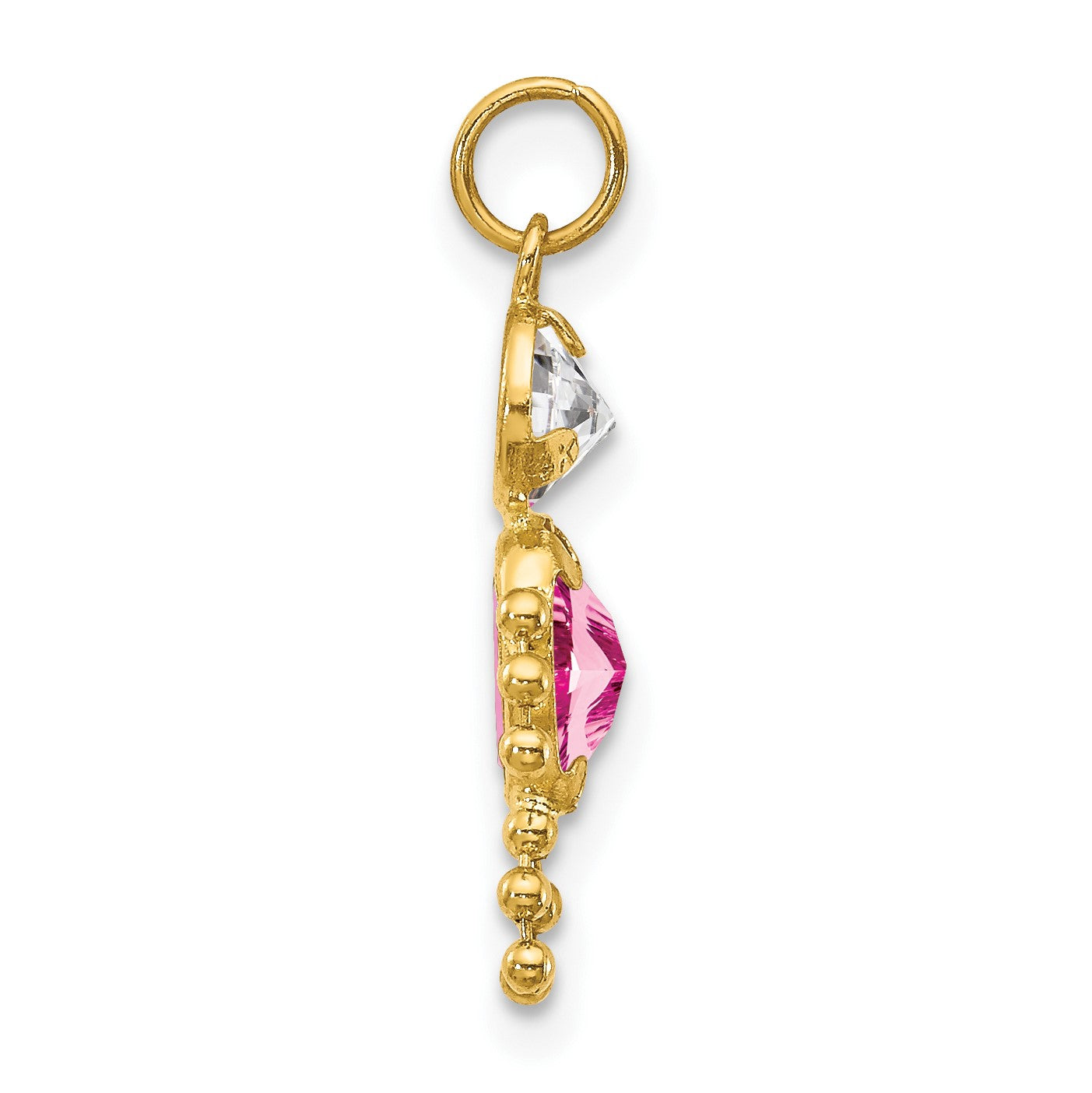 14k October Boy Synthetic Birthstone Charm