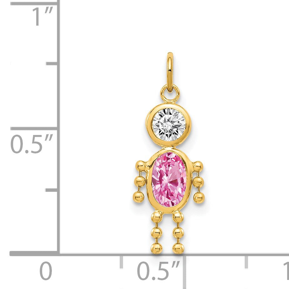 14k October Boy Synthetic Birthstone Charm
