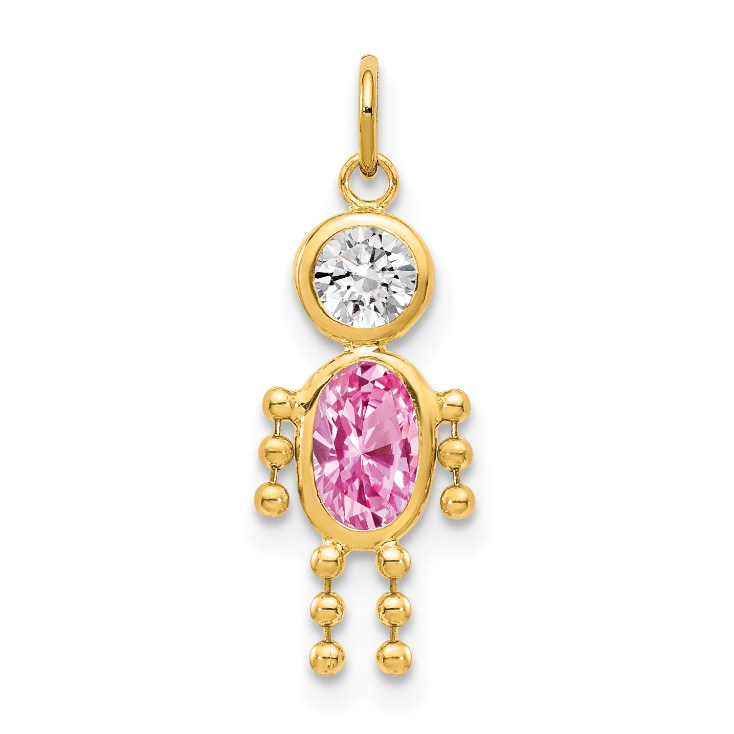 14k October Boy Synthetic Birthstone Charm