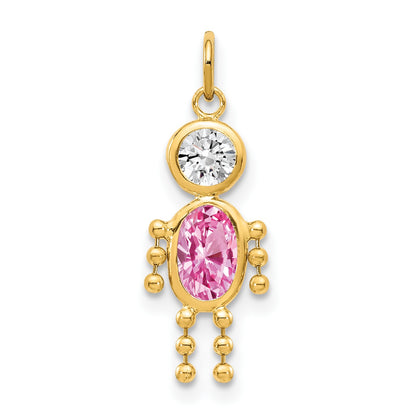 14k October Boy Synthetic Birthstone Charm