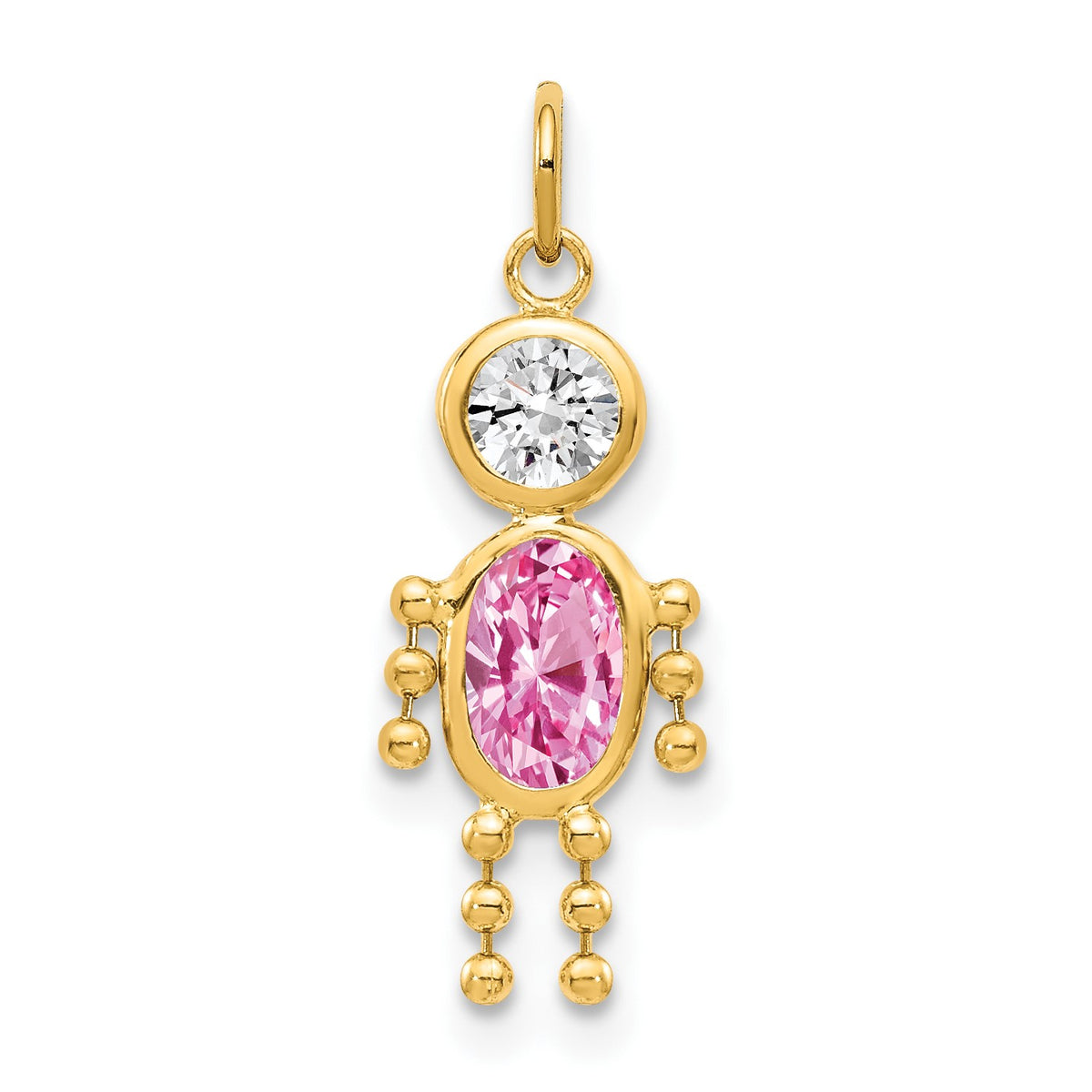 14k October Boy Synthetic Birthstone Charm