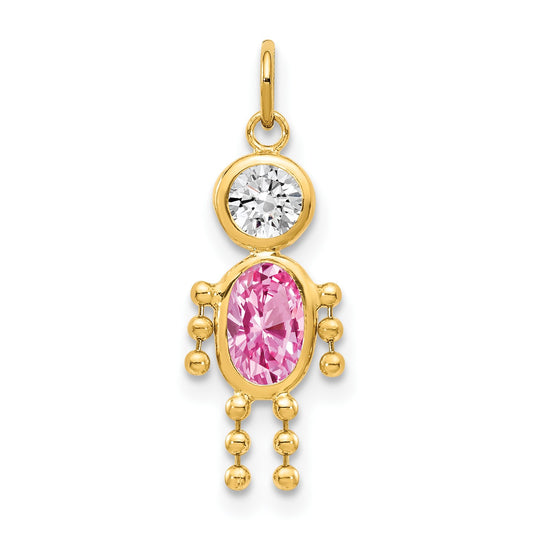 14k October Boy Synthetic Birthstone Charm
