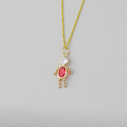 14k October Boy Synthetic Birthstone Charm