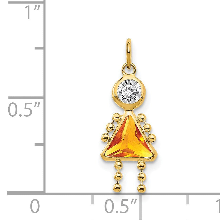 14k November Girl Synthetic Birthstone Charm