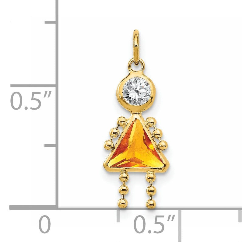 14k November Girl Synthetic Birthstone Charm
