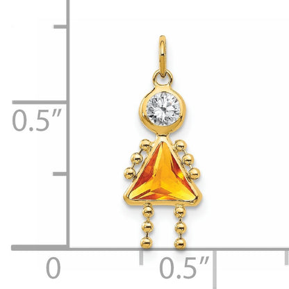 14k November Girl Synthetic Birthstone Charm