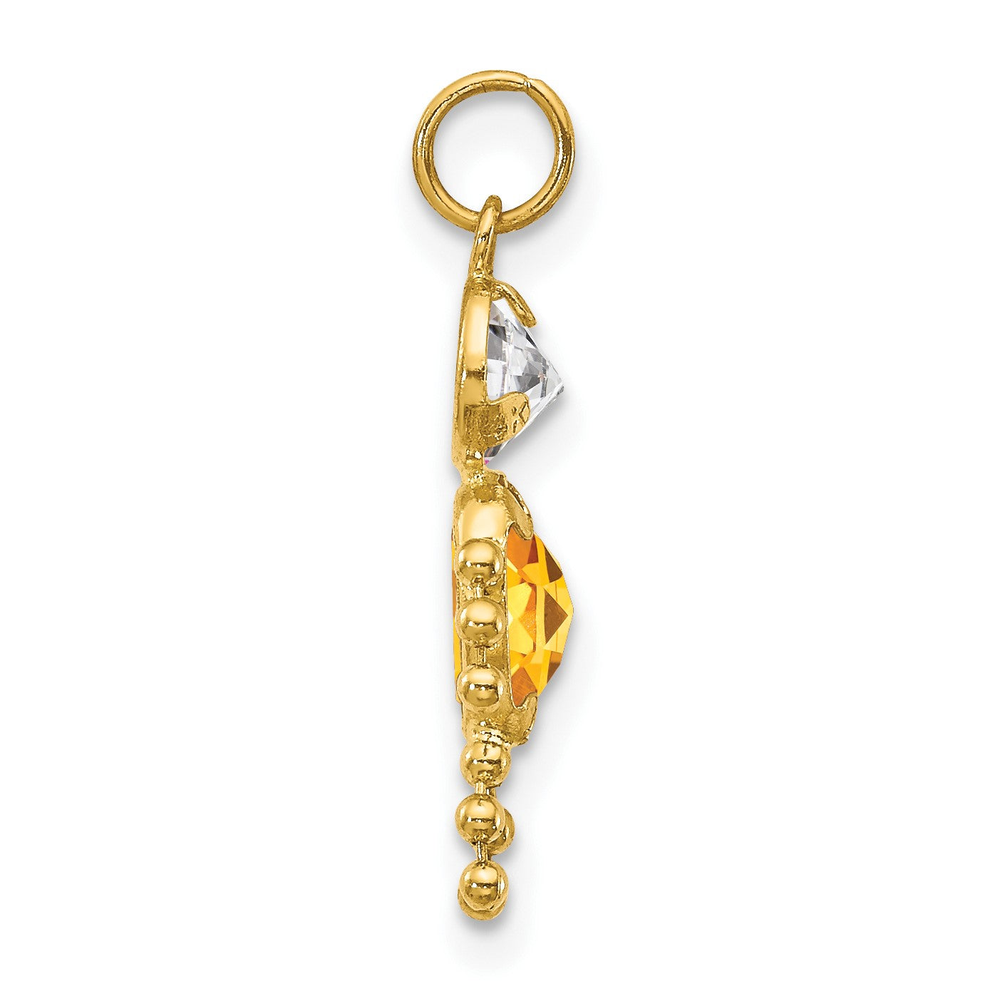 14k November Boy Synthetic Birthstone Charm