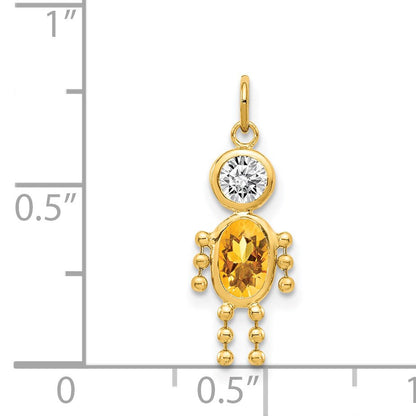 14k November Boy Synthetic Birthstone Charm