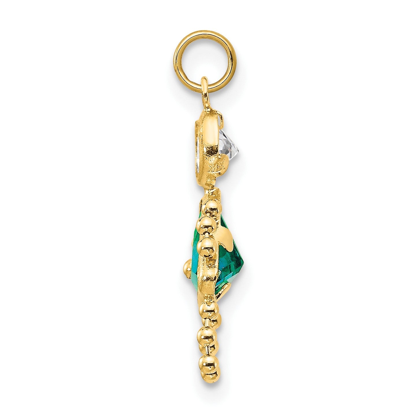 14k December Girl Synthetic Birthstone Charm