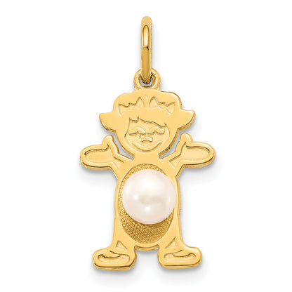 14K Girl Charm 4mm Freshwater Cultured Pearl-June
