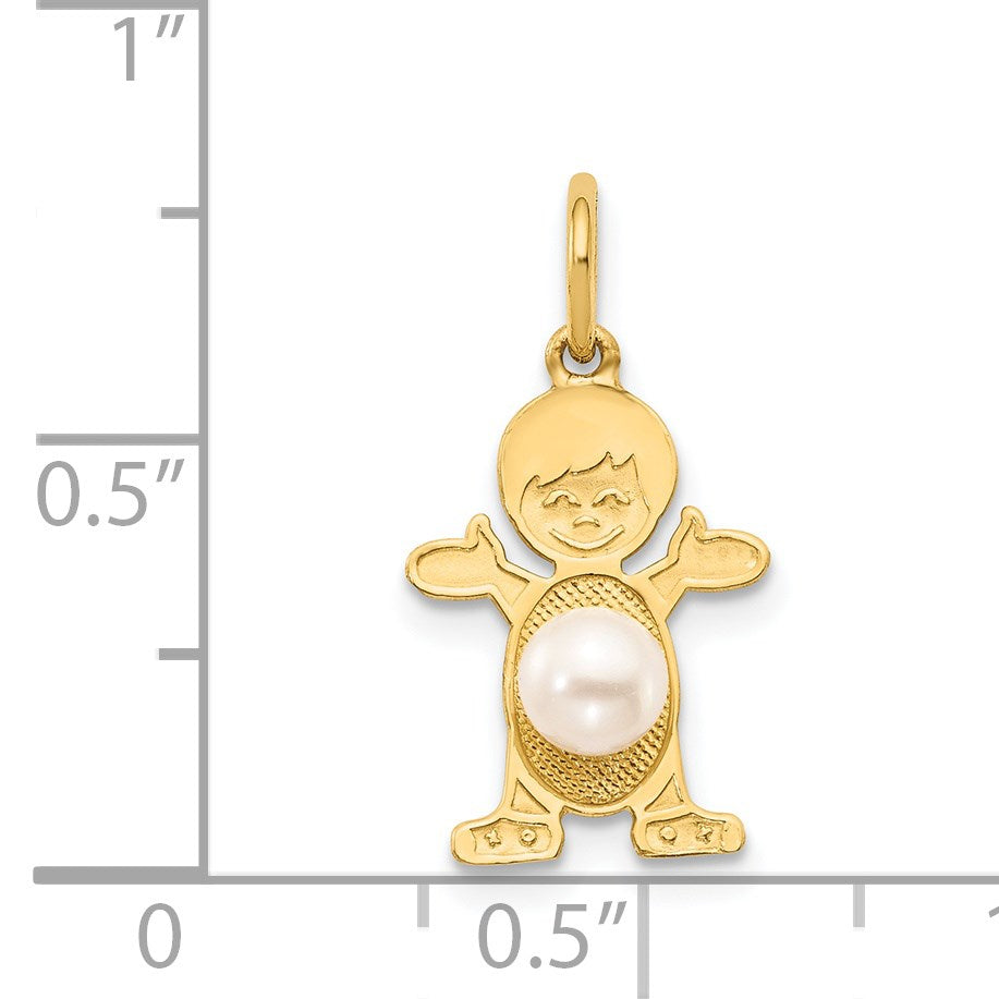 14K Boy Charm 4mm Freshwater Cultured Pearl-June
