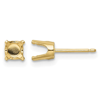 14k 5mm Round Stud Earring Mounting w/backs