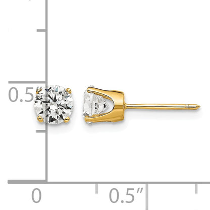 14k 5mm Round CZ Stud Earrings