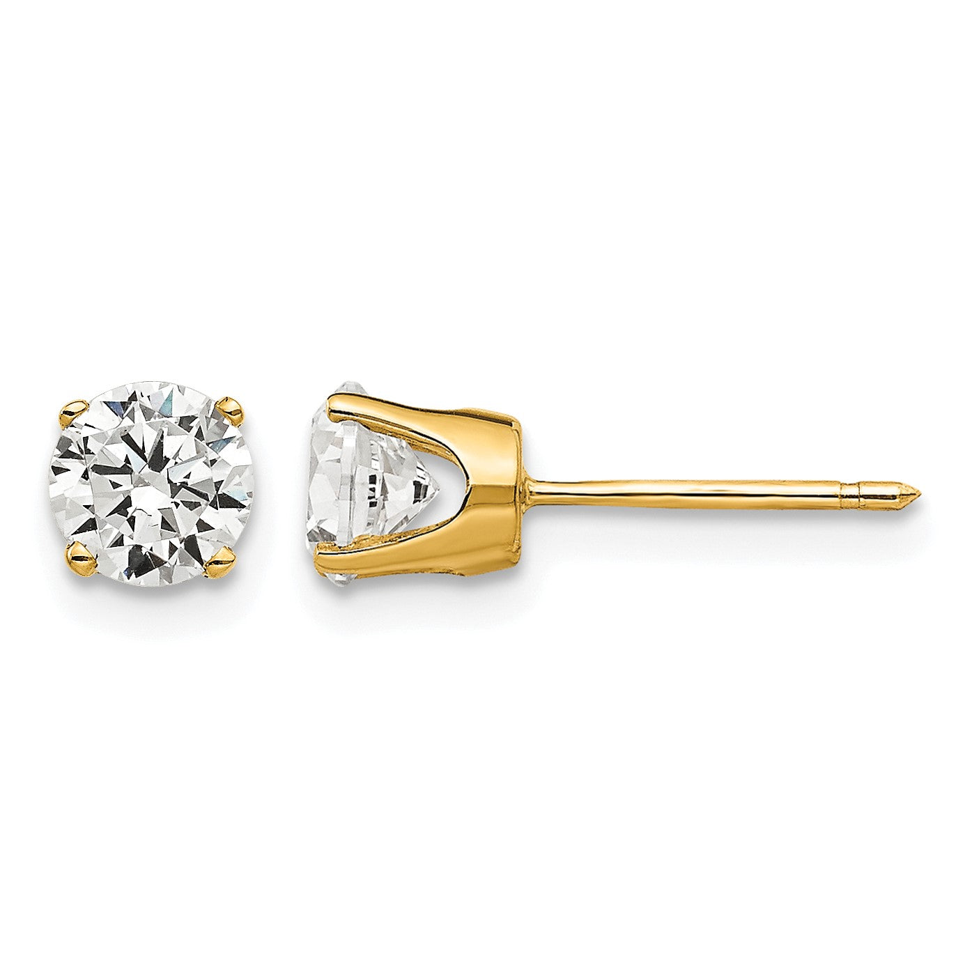 14k 5mm Round CZ Stud Earrings