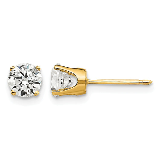 14k 5mm Round CZ Stud Earrings