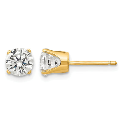 14k 5.5mm Round CZ Stud Earrings