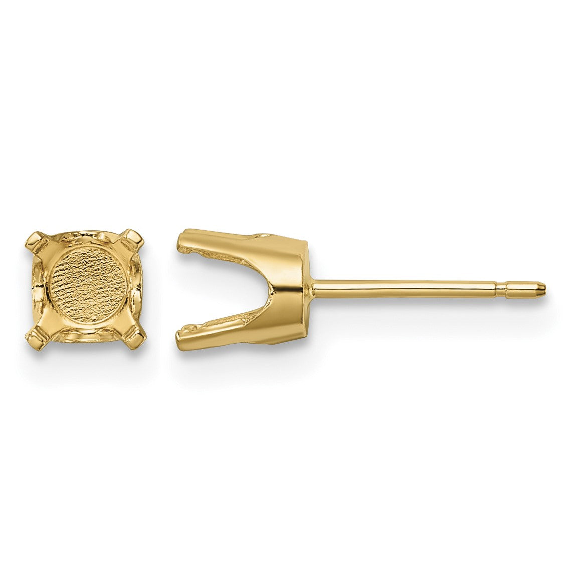 14k 5.5mm Round Stud Earring Mounting w/backs