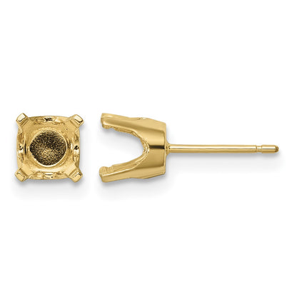 14k 5.75mm Round Stud Earring Mounting w/backs